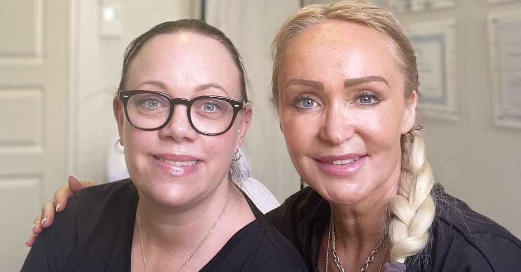 Sofia och Eva på Beautyfillers Stockholm